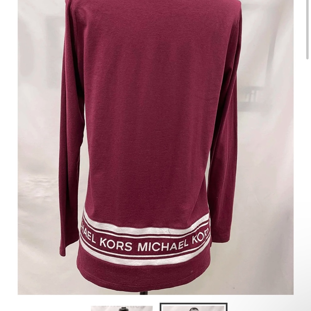 Michael Kors Burgundy Long Sleeve Top - Picture 2 of 5